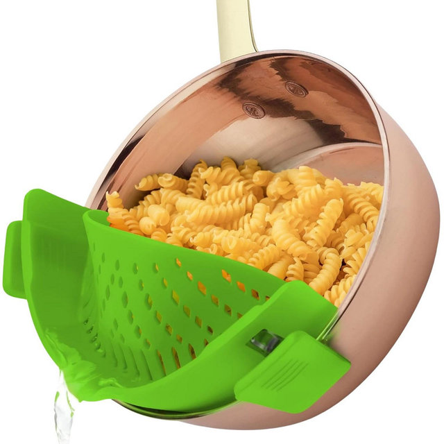 Silicone Pot Strainer - Adjustable Snap On Strainer For Most Pots & Pans
