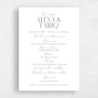 Dusty Blue Wedding Program - Brienno