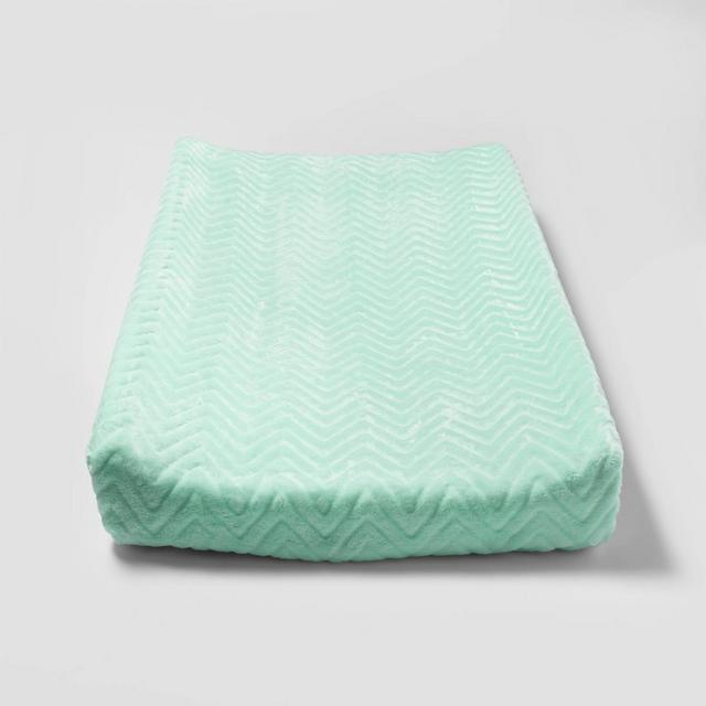 Plush Changing Pad Cover Chevron - Cloud Island™ Mint