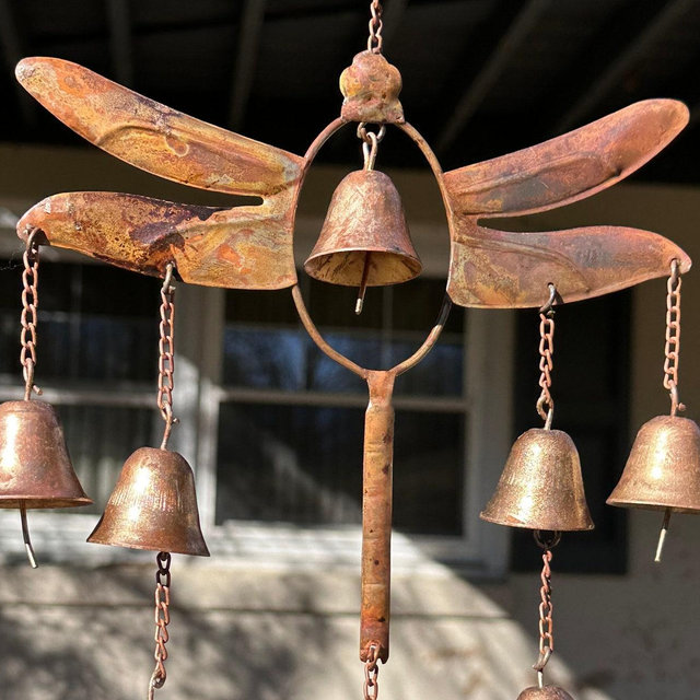 Dragonfly with Bells Wind Chime, Wind Chimes, Garden Decoration, Gardening Gifts, customer-gift-ornament, Decorative Hanging Garden Decore