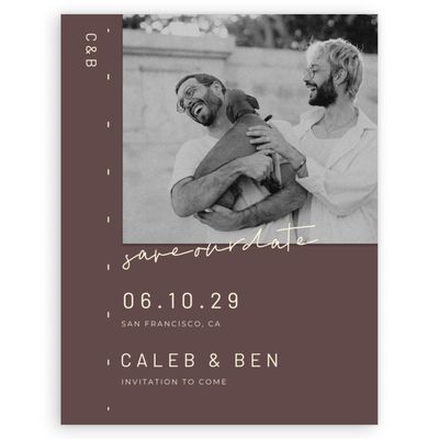 Chocolate, Brown Wedding Digital Save the Date - Garret Portrait