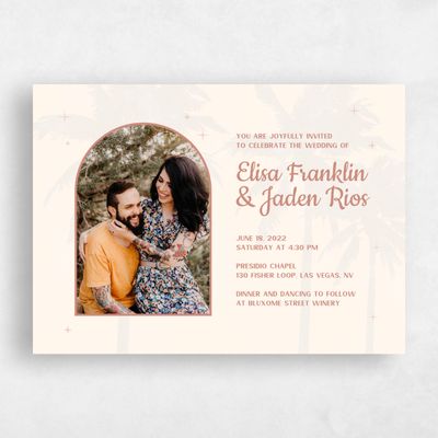 Mist, Blue Wedding Invitation - Vegas Portrait