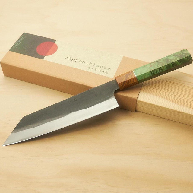 Handforged Japanese 190mm Bunka Aogami #2 Carbon Steel Chef Knife - Blade Made in Saga Japan by Yoshida