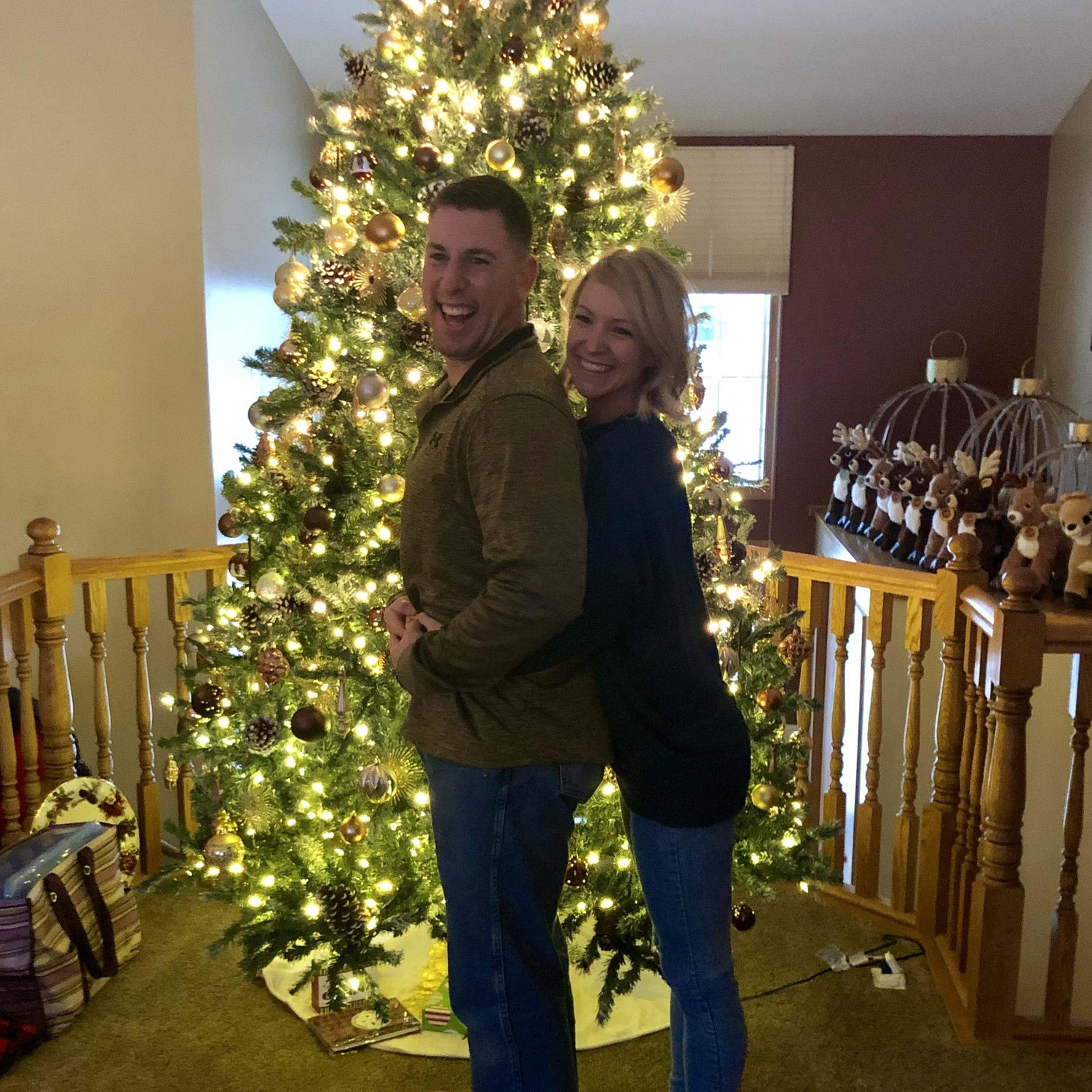 Our first Christmas together - of course Cody has to pose 'prom style' for pictures