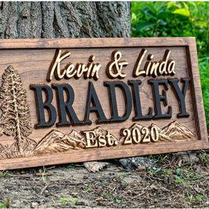 Custom Cabin Sign | Personalized Wood Sign | Cabin & Mountain Decor | Man Cave & Lake House Decor | Rustic 3D Cottage Sign | Family Name Sign
