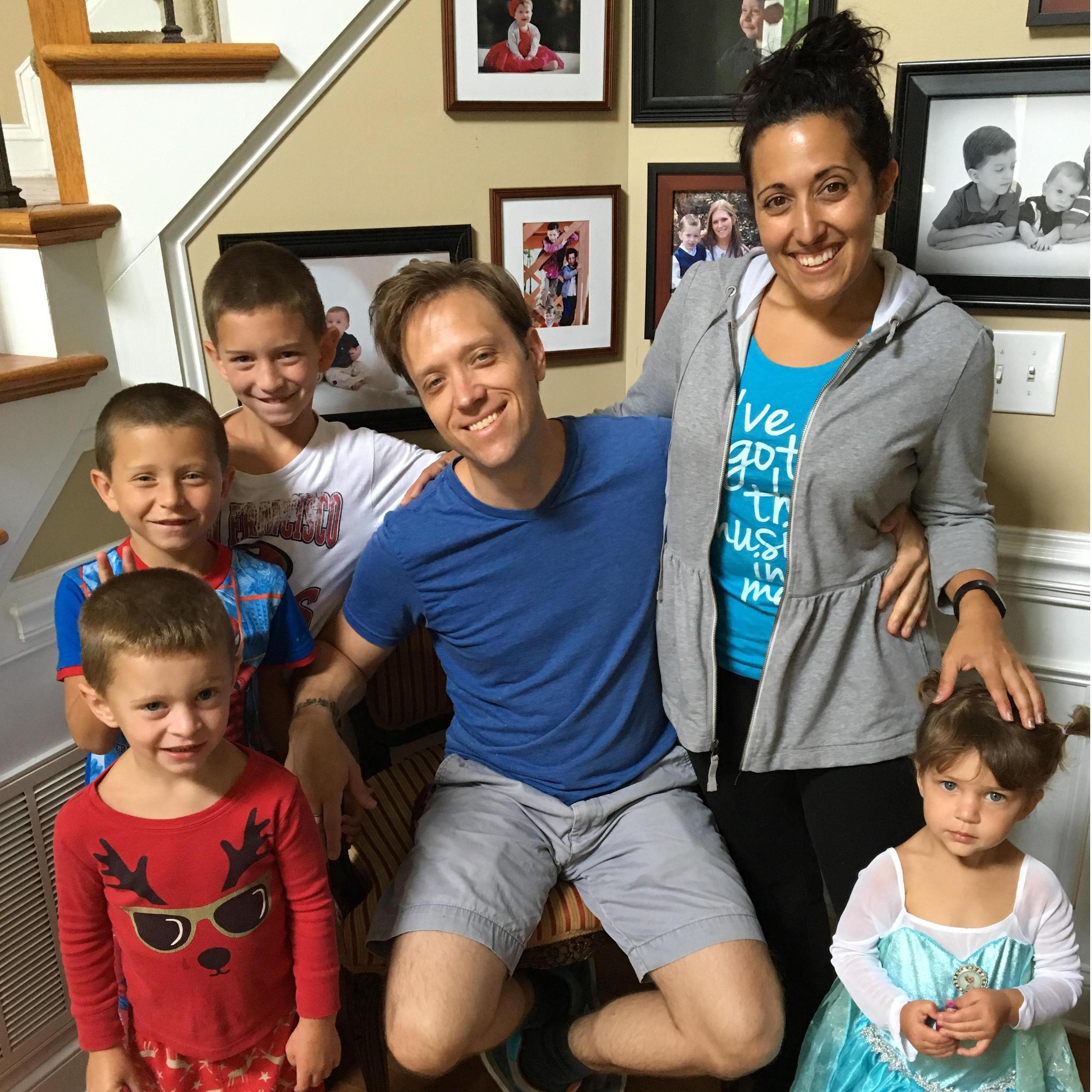 Jono and I with bridesmaid Marisa's beautiful children. We stopped over on our way driving to NYC from Baton Rouge.