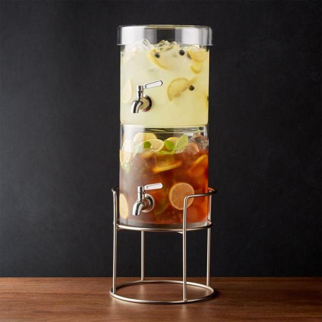Stacking Drink Dispenser with Glass Stand