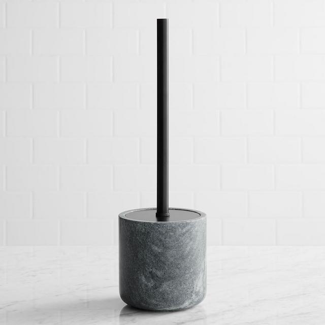 Black Marble Accessories Toilet Brush and Toilet Holder