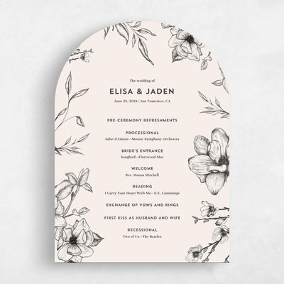 Beige Arch Wedding Program - Birkenfeld