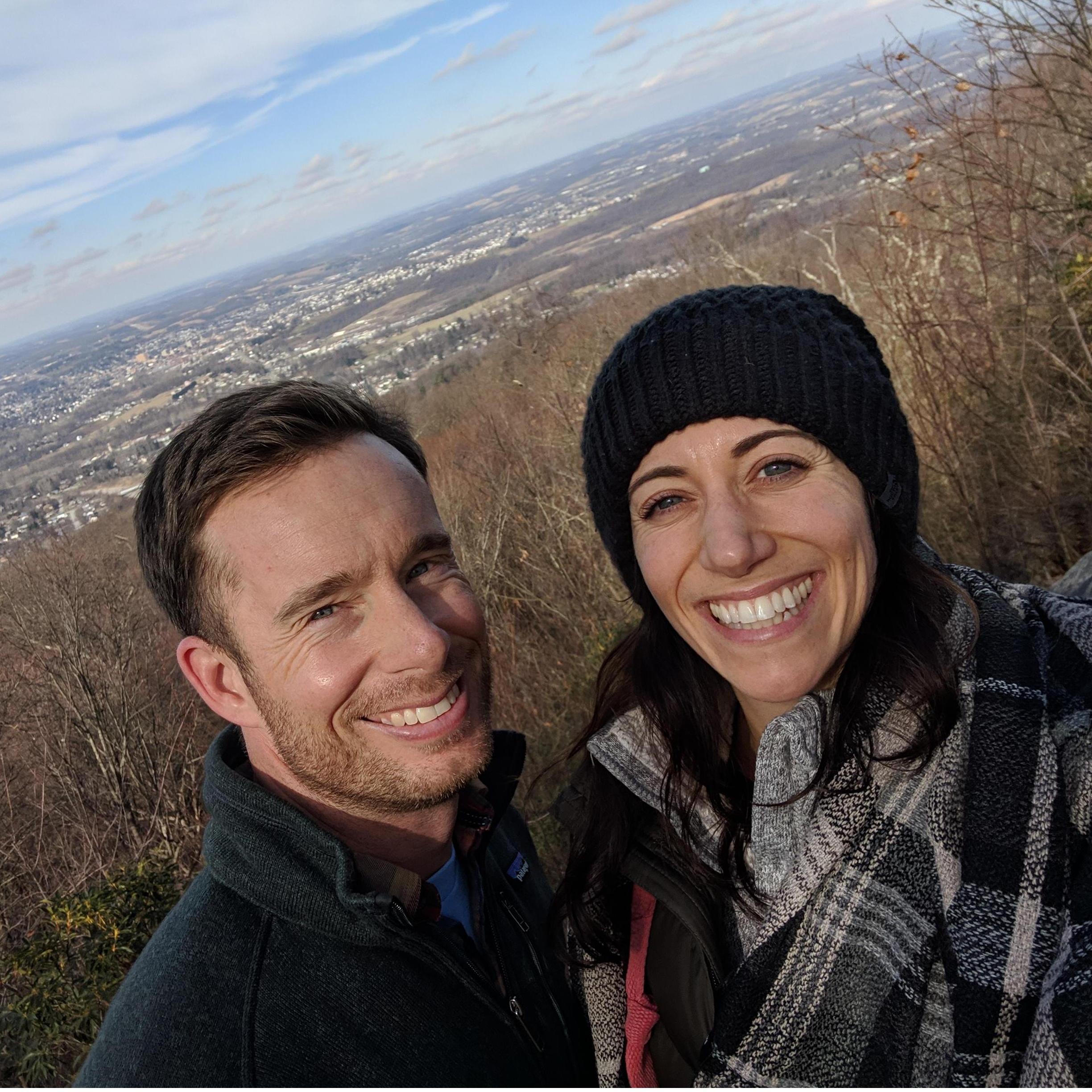 Finally got to hike in Jeff's hometown area! Uniontown Pennsylvania is the town we were overlooking here.