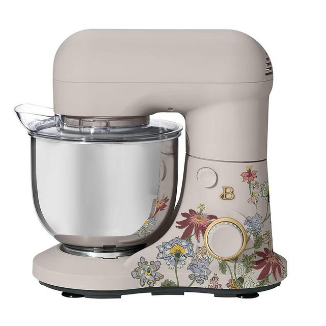 3.5 Qt Stand Mixer, 300W Powerful Motor, Tilt-Head Design with Stainless Steel Bowl, 12 Speeds, Includes Dough Hook Whisk Beater for Baking Mixing (Wildflower Porcini Taupe)