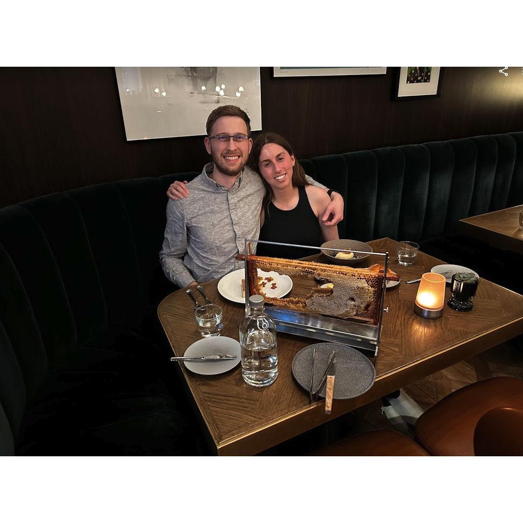 Honey St. James, a one-star Michelin restaurant in London, serving honey straight from the hive. We love to try new restaurants!