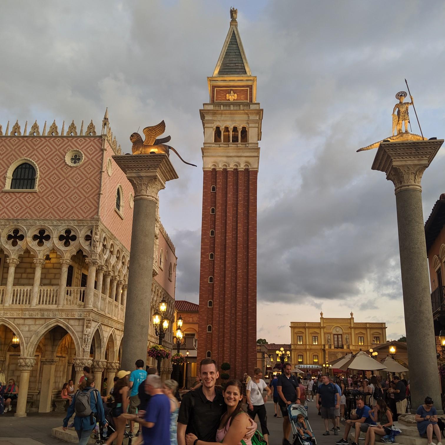 Then we were at Epcot going around the world. Of course we had to stop for a picture in Venice!