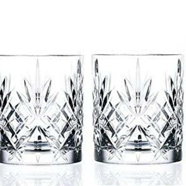 Lorren Home Trends Crystal Melodia Collection Double Old Fashioned Glass Set