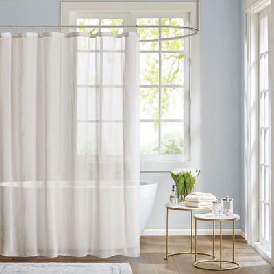 Angie Sheer Shower Curtain White
