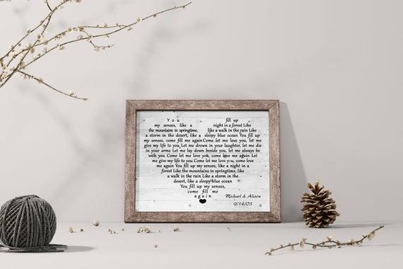 Personalized 1st Song Lyric Frame