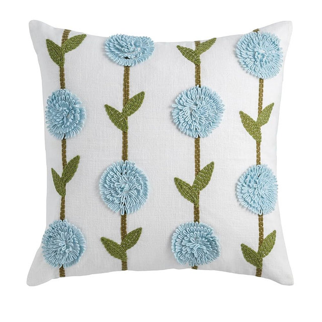 Mud Pie Front Blue Hydrangea Pillow