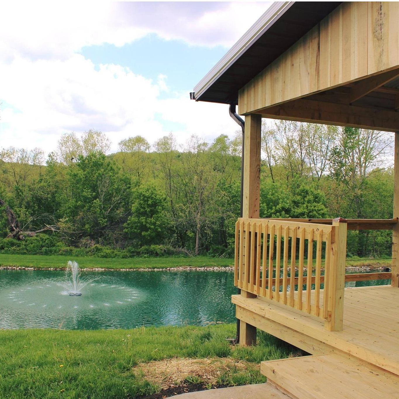 New deck overlooking the pond