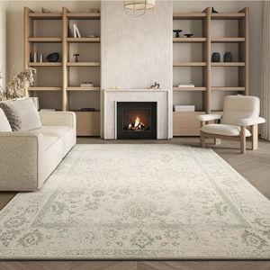 SAFAVIEH Area Rug 8x10 - Adirondack Collection - Large - Ivory & Sage, Distressed Vintage Floral Design, Non-Shedding & Easy to Clean, Ideal for Living Room, Bedroom, Dining Space (ADR109V)