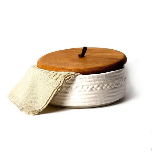 Ceramic & Wood Tortilla Warmer