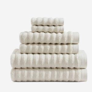 Turkish Cotton Rib Towel Set | Beige