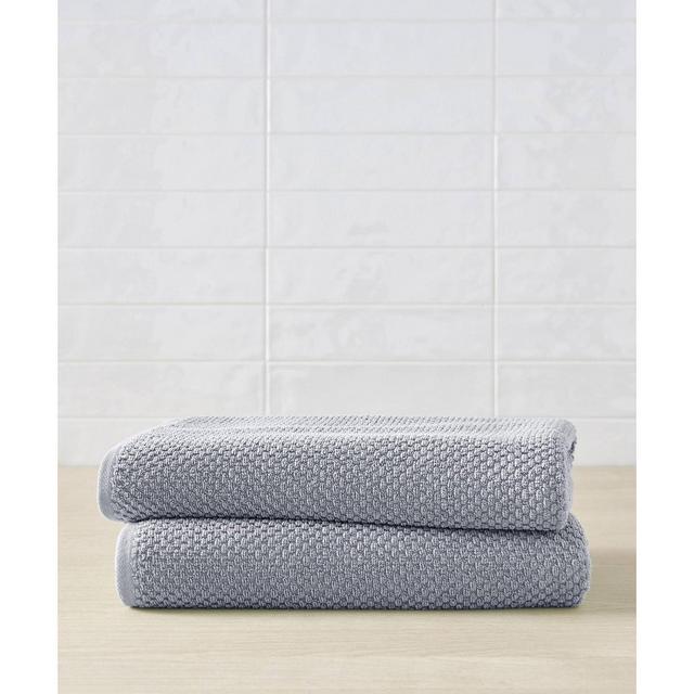 2pc Lilly Cotton Bath Towel Set Mineral Blue - Blue Loom