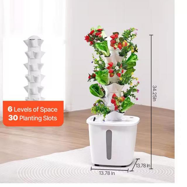 SVOPES Hydroponic Growing System, 30 Pods Vertical Garden Tower, Indoor Hydroponic Garden with Water Pump and Timer TSSPZZXT20LW7KX24V1-250227