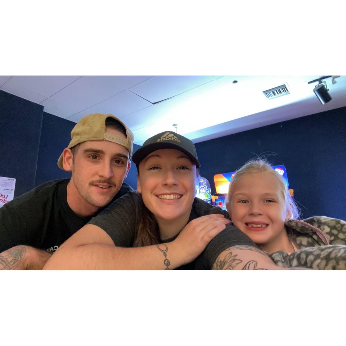 February 2nd, 2024 - Joe and Lily roller blading and Jessie cheering them on