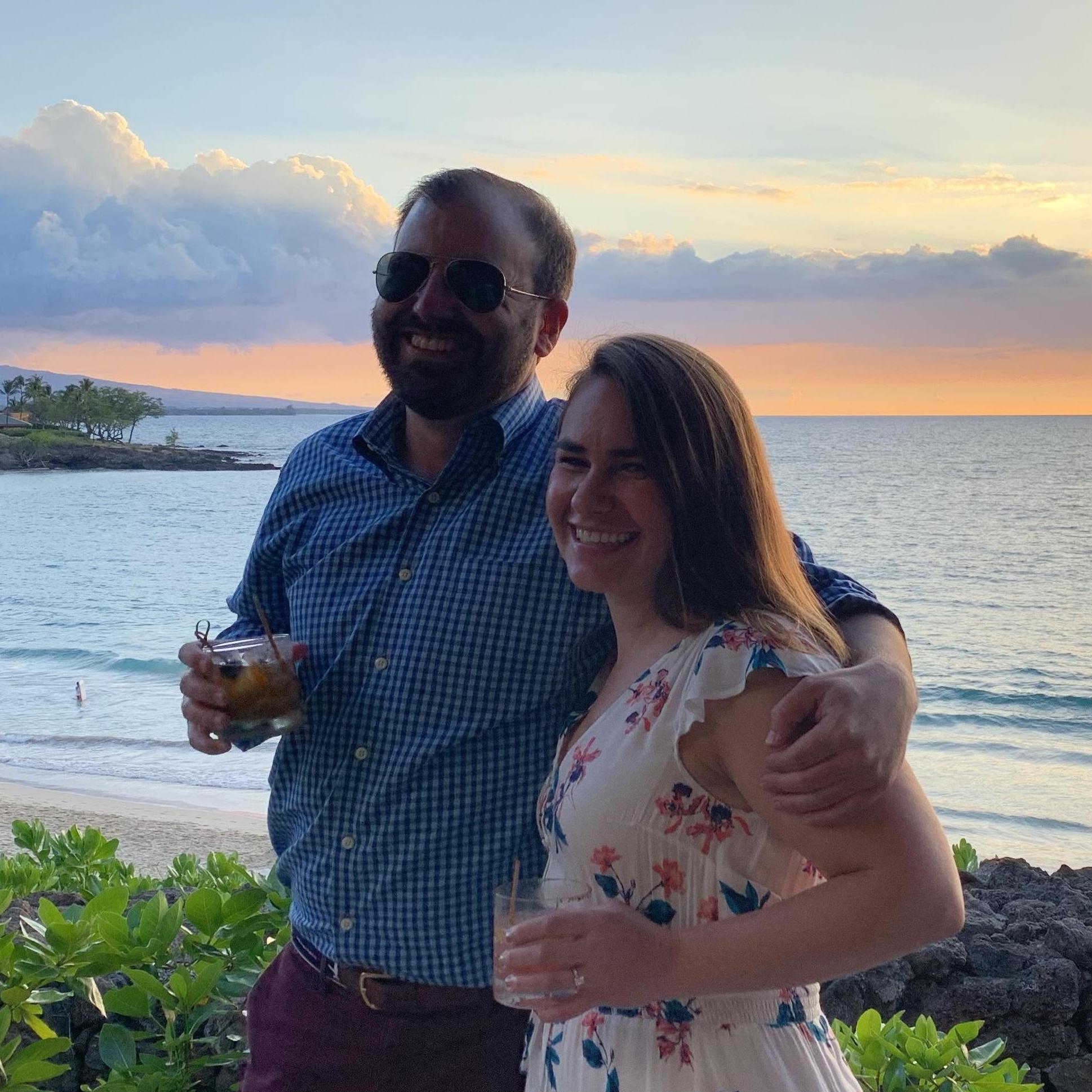 Cocktails at sunset in Hawaii