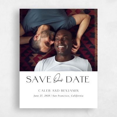White Typography Wedding Save the Date - Piccola Photo