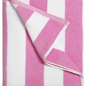 LULUHOME Large Oversized Beach Towel - Big Cotton 36 x 70 Inch Striped Pool Towel, Large Cabana Soft Swimming Towel for Adult Men Women,Pink