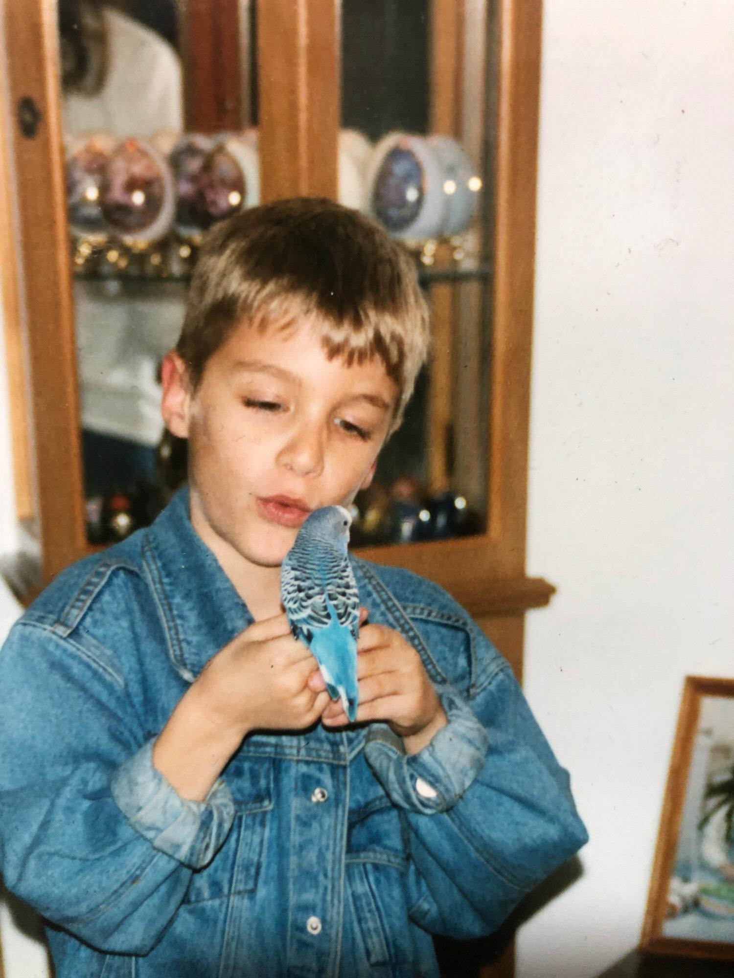 Conner and a bird