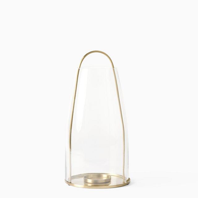Pure Metal Lantern Antique Brass Glass & Metal Small, 16"h