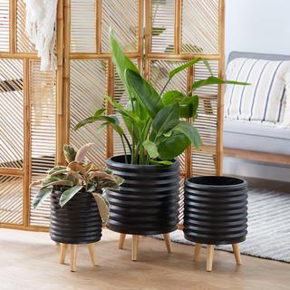 3-Piece Horizontal Groove Planter Set