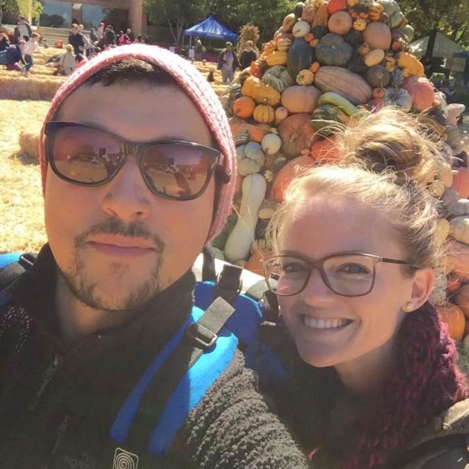 At a fall festival at the botanical gardens