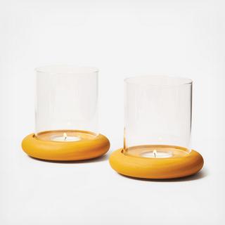 Donut Tealight Hurricane, Set of 2