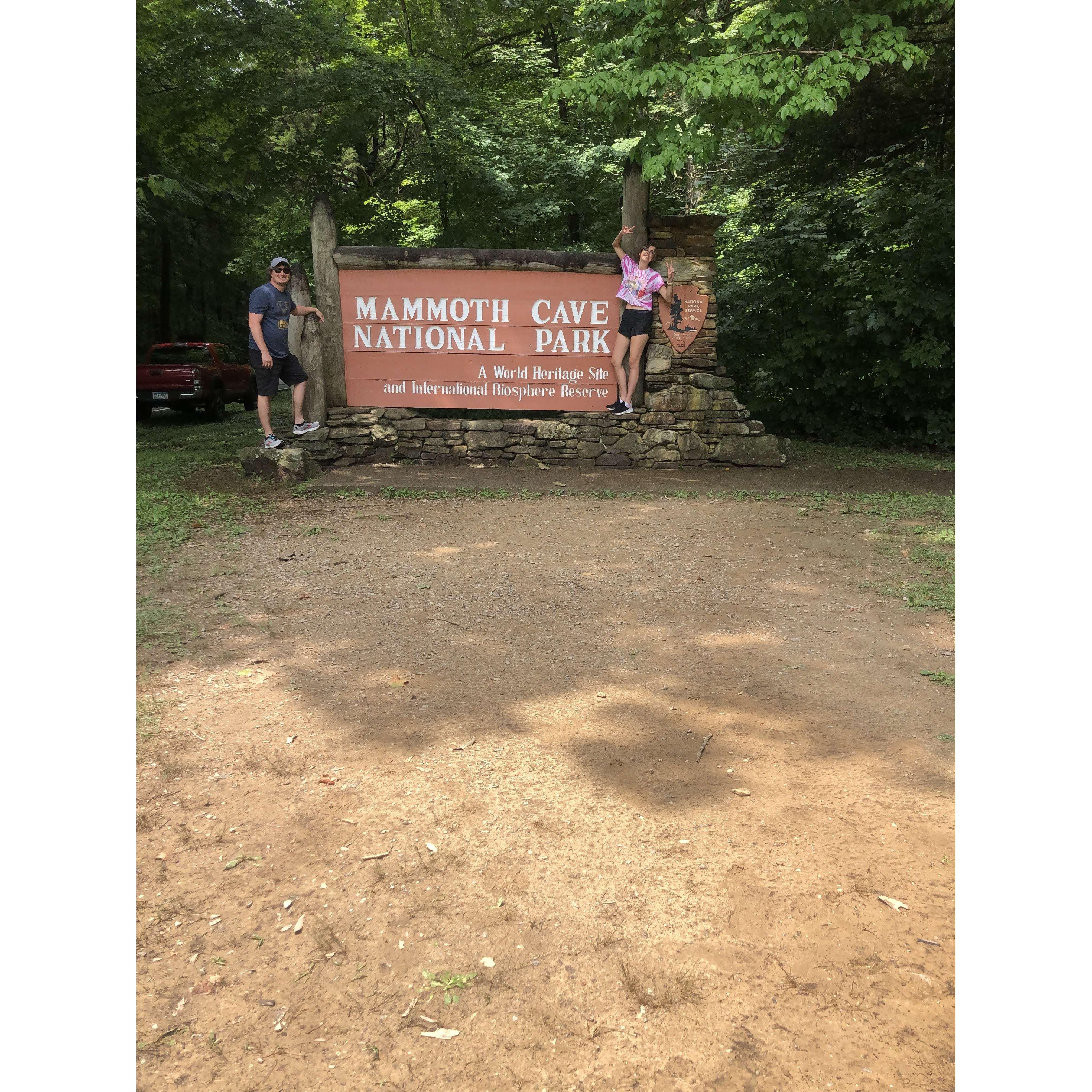 The signs says it all but ... Mammoth Cave National Park! The longest systems of caves in the world!