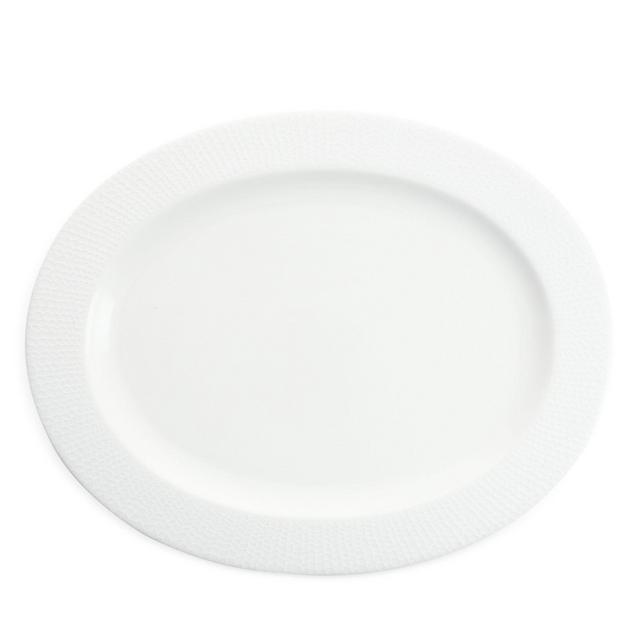 Fortessa Amanda White Embossed Oval Platter, 14"