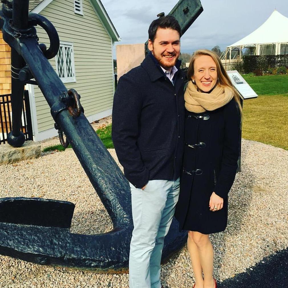 Posing at Latitude 41, their wedding venue! They've had Thanksgiving there with family multiple times, which makes this place so special and a reason they picked it for the big day.