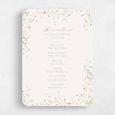 Beige Rounded Wedding Program - Caramella