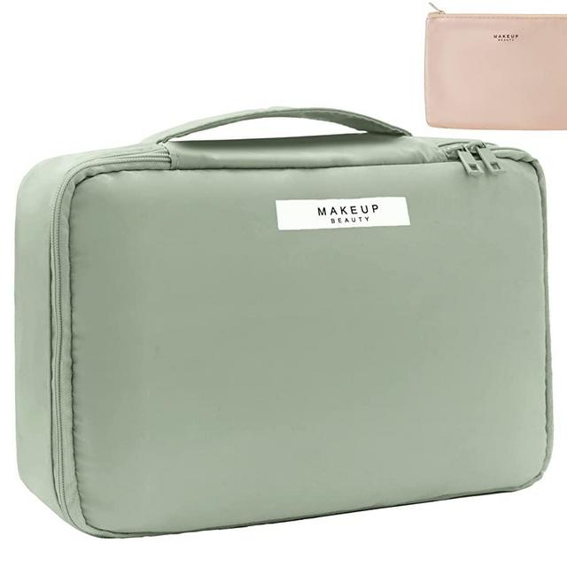 Travel Makeup Bag Cosmetic Bag Makeup Bag Toiletry bag for women and girls (Green)