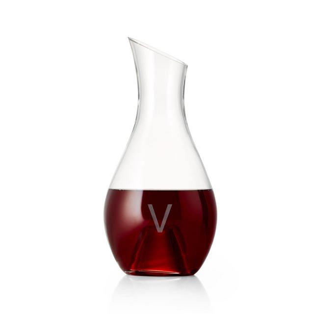 "V" Monogrammed Aerating Wine Decanter
