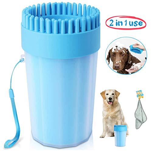 Upgrade Dog Paw Cleaner Dog Cleaner Portable with Towel Dog Cleaning Brush Paw Cleaner for Dogs and Cats