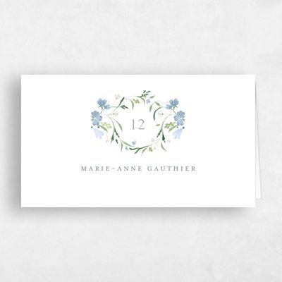 Powder Blue Wedding Place Card - Mirtillo