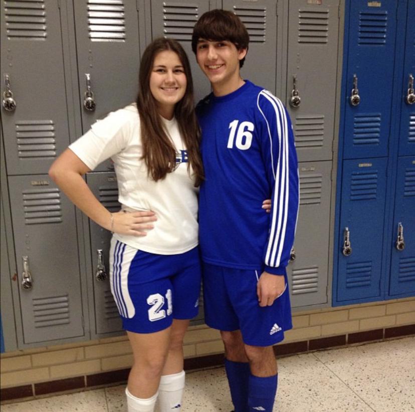 Guy's first year joining Ruth on the high school soccer team 2013, GOOO BRAVES!