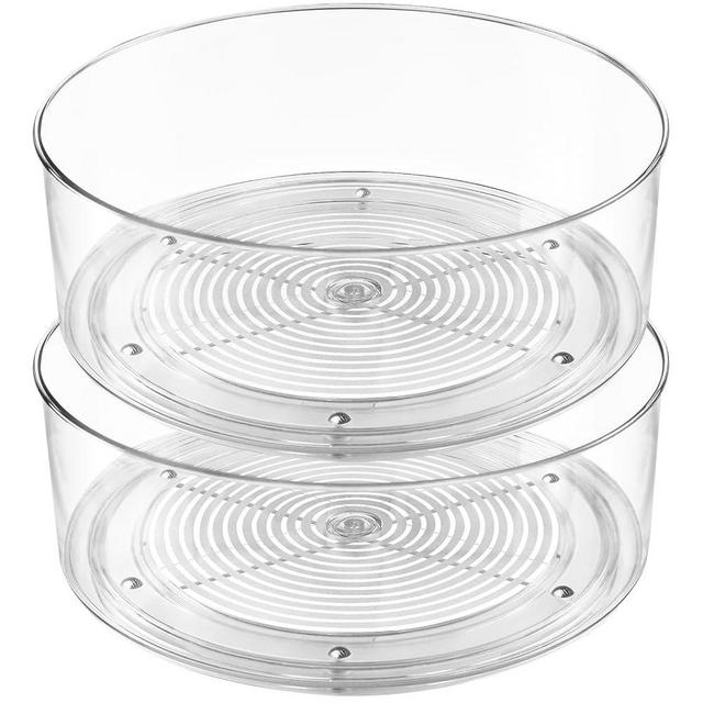 Slow Slog Lazy Susan Organizer, 2pcs 360 Degree Rotating Turntable Organizer, Refrigerator Lazy Susan, Pantry Lazy Susan Organizer, Clear Lazy Susan Organizer, Lazy Susan for Fridge