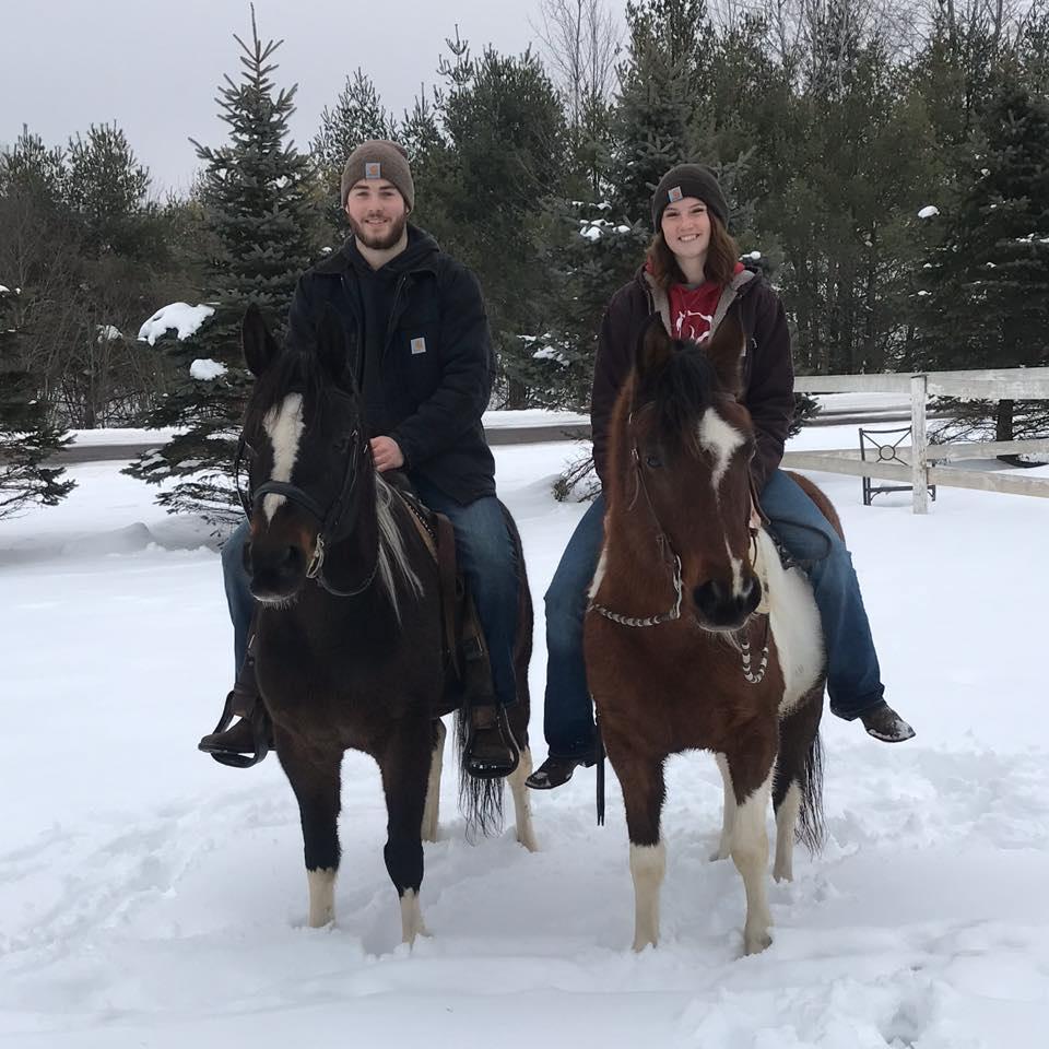 First time riding horseback together.