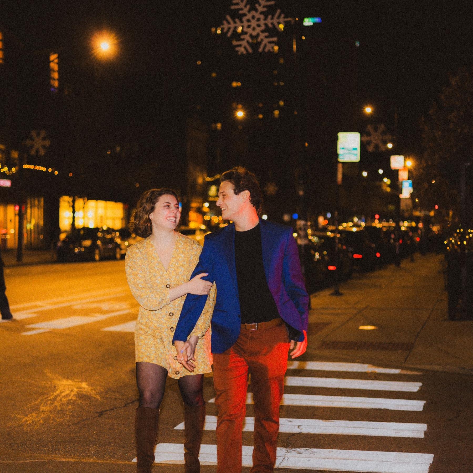 Walking down Division after getting engaged!