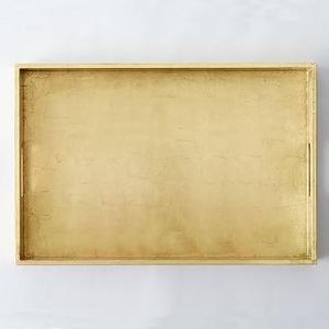 Reclaimed Wood Lacquer Tray, 18"x 28", Gold