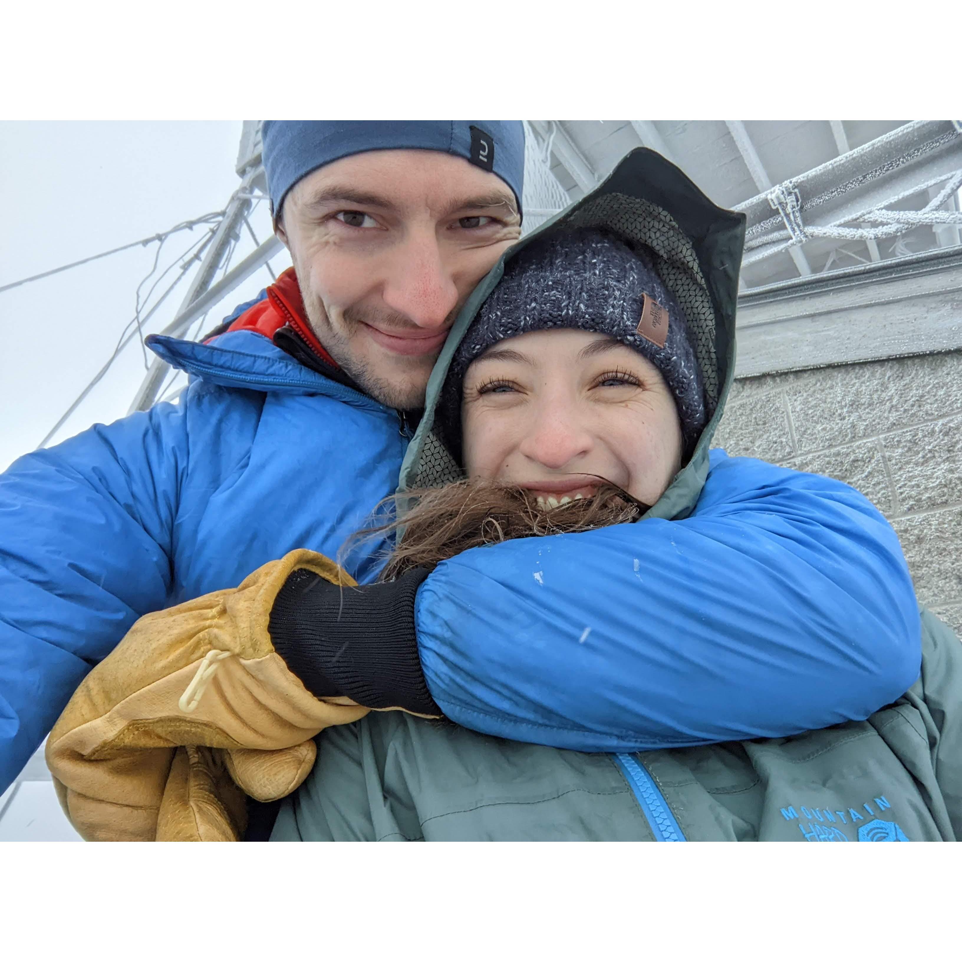 Date six - made it to the Mount Cardigan Summit weather station! Perfectly temperate conditions